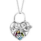 Locked Heart 4mm Round CZ Birthstones Silver Locket Necklace
