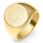 Personalized Monogram Classic Oval Gold Signet Ring