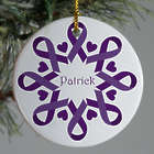 Purple Ribbon Alzheimer's Snowflake Ornament