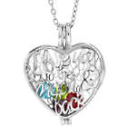 Love You Moon and Back 4mm Heart Birthstone Locket