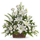 Peaceful White Lilies Sympathy Basket