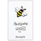 "Bee Awesome" Bumble Bee Lapel Pin on Greeting Card