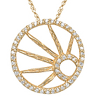 Diamond Circle Pendant in 14K Yellow Gold