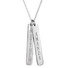 Double Vertical Personalized Name Bar Pendant in Sterling Silver