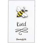 "Bee Kind" Bumble Bee Lapel Pin on Greeting Card