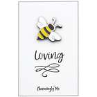 "Bee Loving" Bumble Bee Lapel Pin on Greeting Card