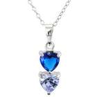 Two Stone Custom Birthstone Heart Drop Pendant