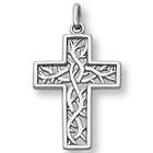 Crown of Thorns Cross Pendant in Sterling Silver