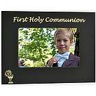 Personalized First Communion Black and Gold Metal Frame