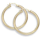 14K Gold Hoop Earrings 1 3/16" Diameter