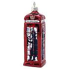 London Phone Booth Blown Glass Christmas Ornament
