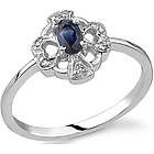 Heart and Cross Sapphire Diamond Ring