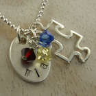 Autism Awareness Hand Stamped Necklace
