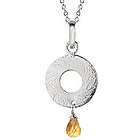 0.75 Ct Citrine Briolette Pendant in Sterling Silver