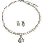 Sophisticated Swarovski Ivory Pearls Earrings and Necklace Set