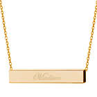 Engravable 4 Sided Square Gold Name Bar Necklace