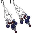 Colorful Crystals Romantic Heart Silver Earrings