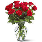 One Dozen Roses Bouquet with Vase