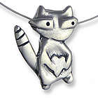Love Bandit Sterling Silver Raccoon Necklace