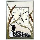 Loon in Cattails Ceramic Wall Clock