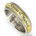Women's Personalized Stainless Steel and Gold-Tone Spinner Ring