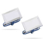 Sterling Silver Engine Turned Rectangular-Center Cuff Links