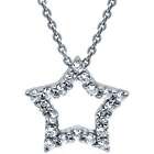 Sterling Silver Cubic Zirconiz Star Pendant Necklace