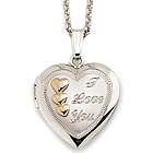 Sterling Silver and 14kt Yellow Gold I Love You Heart Locket