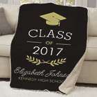 Personalized Graduation Sherpa Throw Blanket