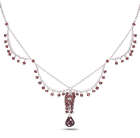 Garnet Briolette and Beads Necklace in Sterling Silver