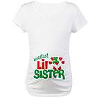 Candy Cane Little Sister Christmas Maternity T-Shirt