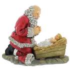 12" Kneeling Santa with Baby Jesus Figure