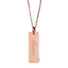 Personalized Left to Right Petite Vertical Rose Gold Bar Necklace