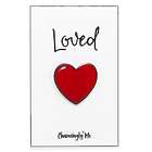 Loved Heart Enamel Pin on Greeting Card