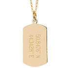 GPS Coordinates Gold Plated Dog Tag Necklace