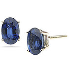 Blue Sapphire Stud Earrings in 14K Yellow Gold