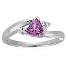 Trillion Pink Tourmaline and Diamond Ring
