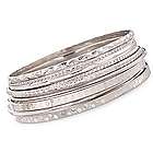Sterling Silver Assorted Textured Bangle Bracelet Set