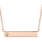 Personalized Birthstone Rose Gold Name Bar Necklace