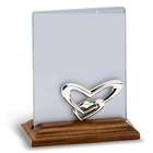 Double Heart Sterling Silver & Wood Frame