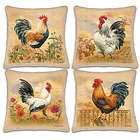 Country Charm Pillows with Rooster Art