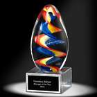 Personalized Rainbow Road Art Glass Award