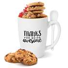 Thanks for Being Awesome Gold Rimmed Bistro Mug and Cookies
