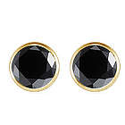 0.25 Ct Round Black Diamond Stud Earrings in 14K Yellow Gold