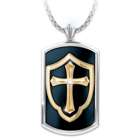 Shield of Faith Men's Dog Tag with White Sapphire