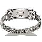 Women's Silver and Stainless Steel US Coast Guard Bracelet