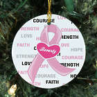 Personalized Hope & Love Breast Cancer Awareness Ornament