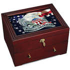 Proud Veteran Patriotic Eagle Art Wooden Box