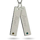 Close to the Heart Sterling Silver Double Birthstone Tag Pendant