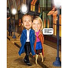 Date Love Caricature Print from Photos